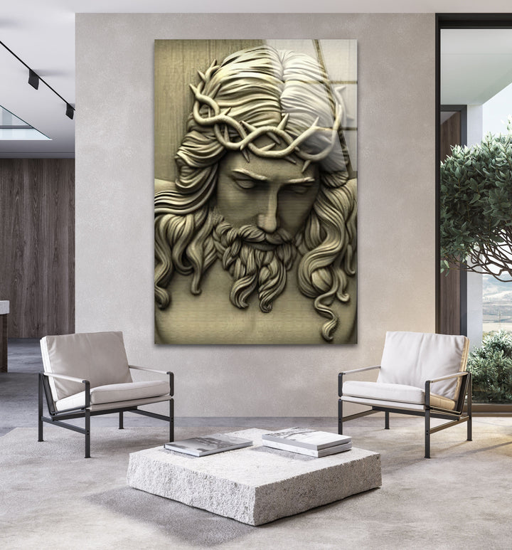 Ceramic Jesus Glass Wall Art stained glass wall art, stained glass wall decor
