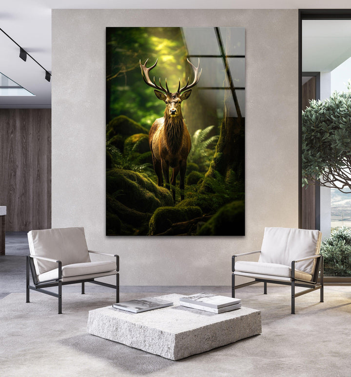 Deer In The Forest Glass Wall Art glass photo prints, glass picture prints
