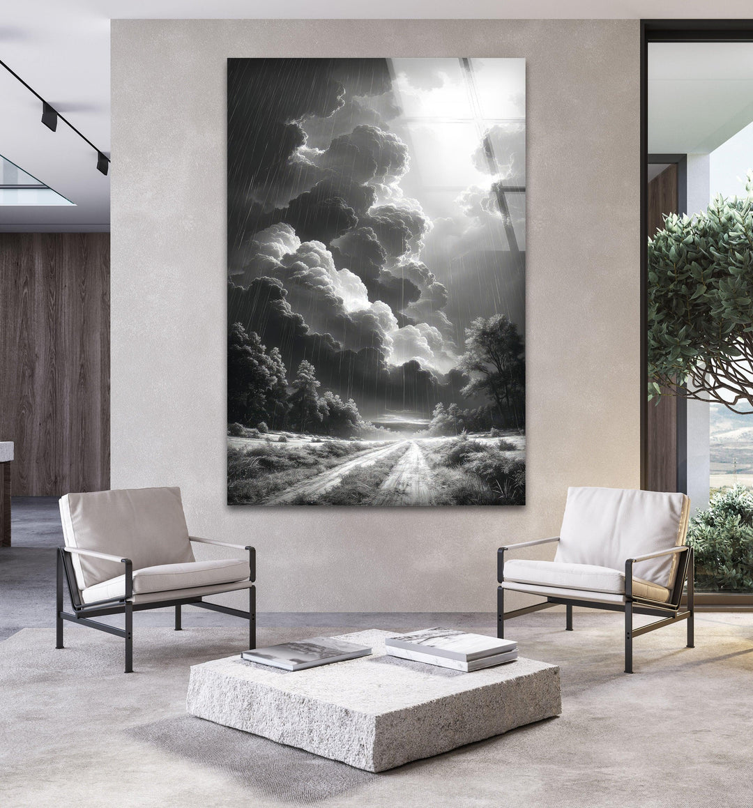 Black and white abstract storm wall art bringing intensity and emotion to any space.
