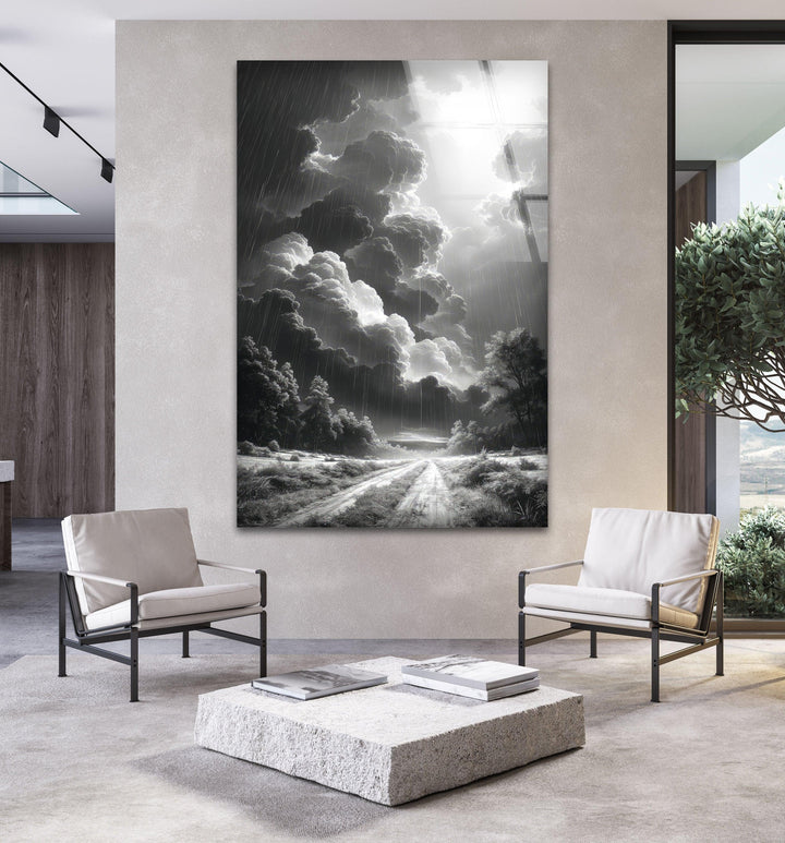 Black and white abstract storm wall art bringing intensity and emotion to any space.
