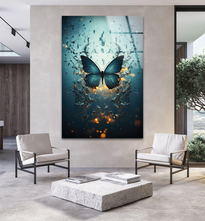 Morpho Anaxibia Glass Wall Art art glass wall art, glass wall art pictures