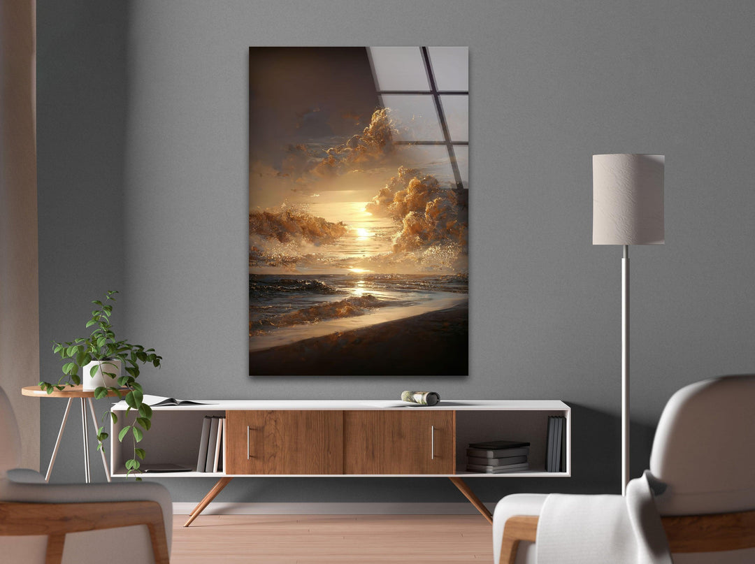 Sunset Landscape Art Glass Wall Art Glass Printing Wall Art, Print photos on glass