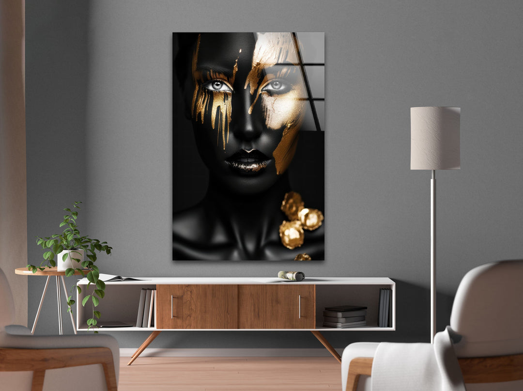 African Black Woman Tempered Glass Wall Art - MyPhotoStation