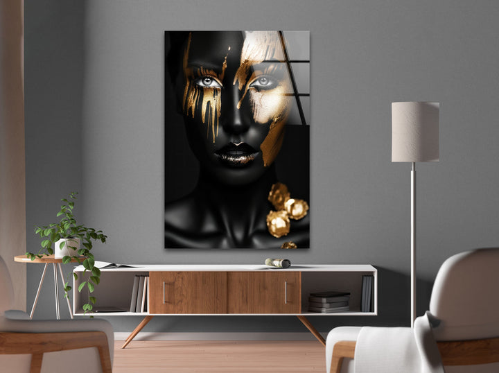 African Black Woman Tempered Glass Wall Art - MyPhotoStation