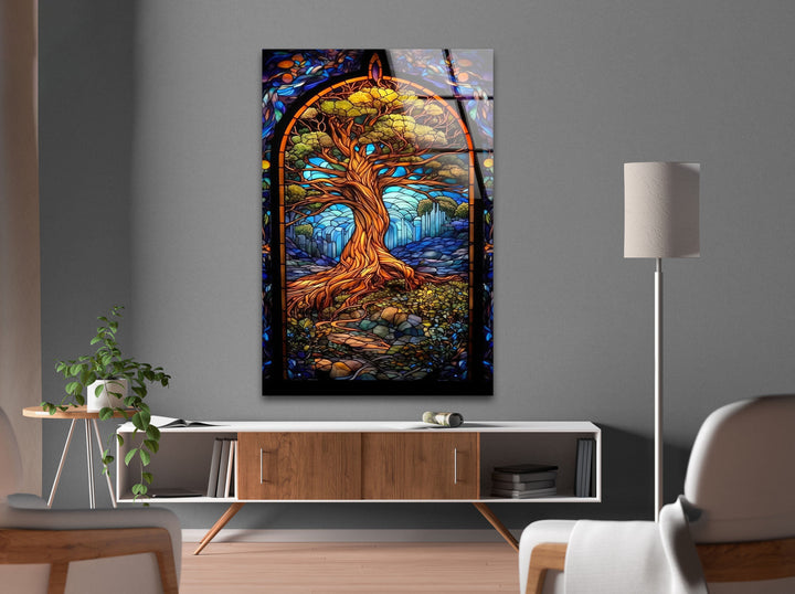 Life of Tree Art Glass Wall Art glass pictures for Wall, glass prints wall art