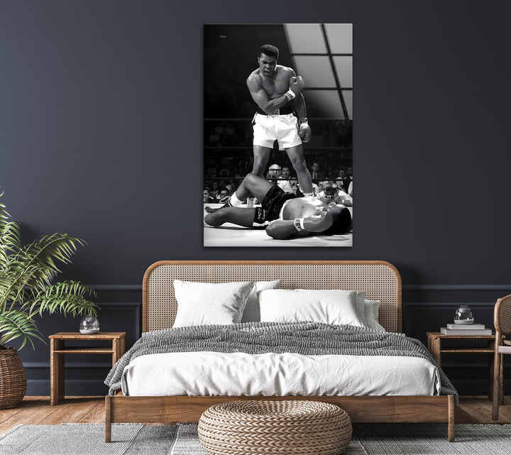 Muhammad Ali Victory: Striking Boxing Moment on Glass Wall Art
