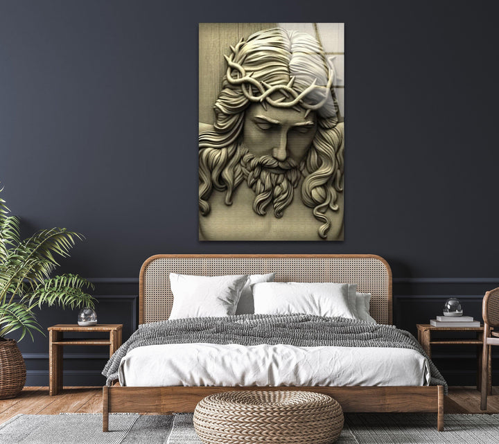 Ceramic Jesus Glass Wall Art glass image printing, glass prints from photos
