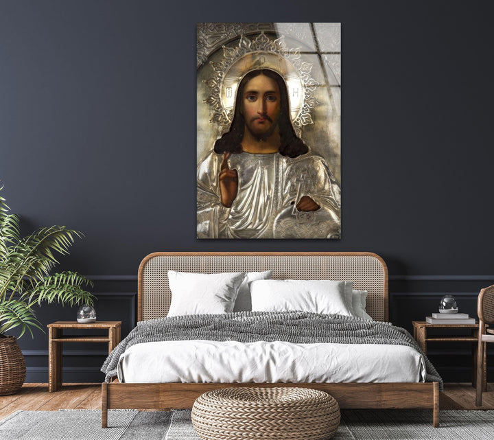 Jesus Portrait Glass Wall Art glass wall decor, glass wall art decor
