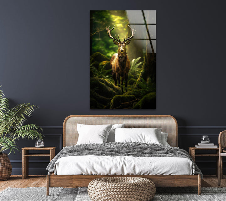 Deer In The Forest Glass Wall Art large glass photo prints, glass wall photos
