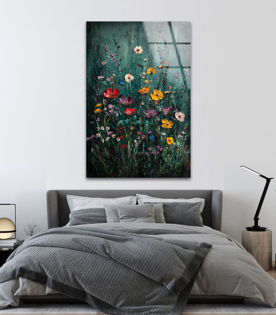 Lebendige Gartensymphonie – Strukturierte Blumen-Wandkunst aus Glas