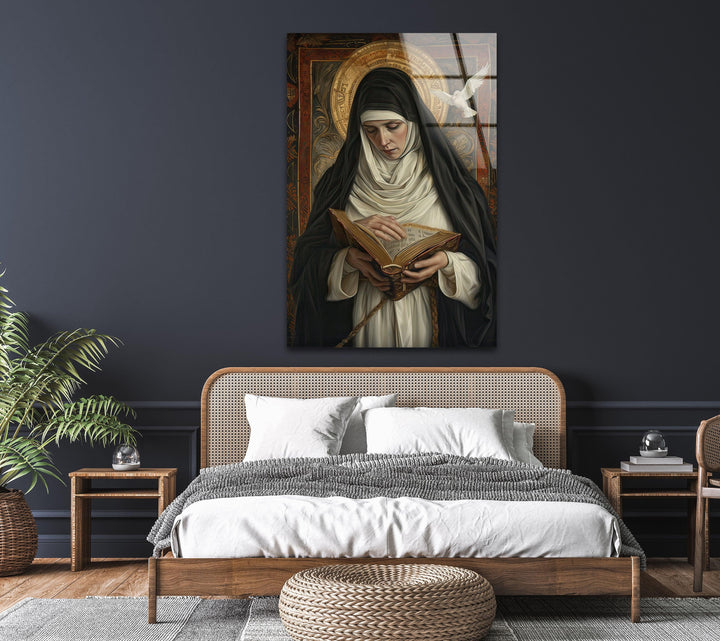 Teresa in Praying Glass Wall Artwork | Custom Glass Photos