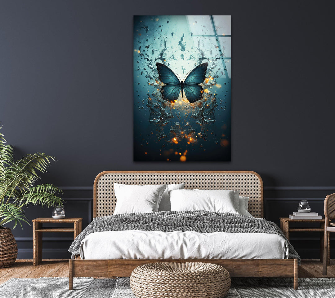 Morpho Anaxibia Glass Wall Art glass image printing, glass prints from photos