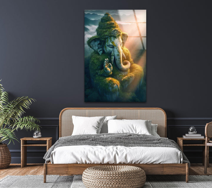 Ganesha Glass Wall Art, photo print on glass, prints on glass wall art