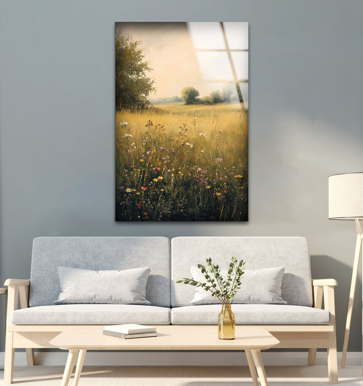 Golden Meadow Bloom – Wildflower Field Oil Painting