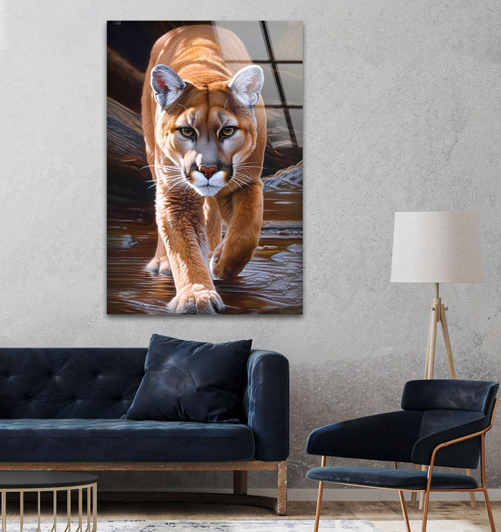 Cool Puma Glass Wall Art glass art painting, glass art for the Wall
