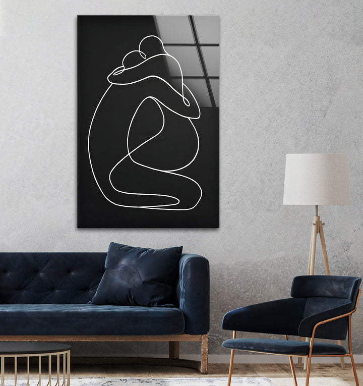 Couple's Embrace: An intimate and minimalist portrayal of love and affection.
