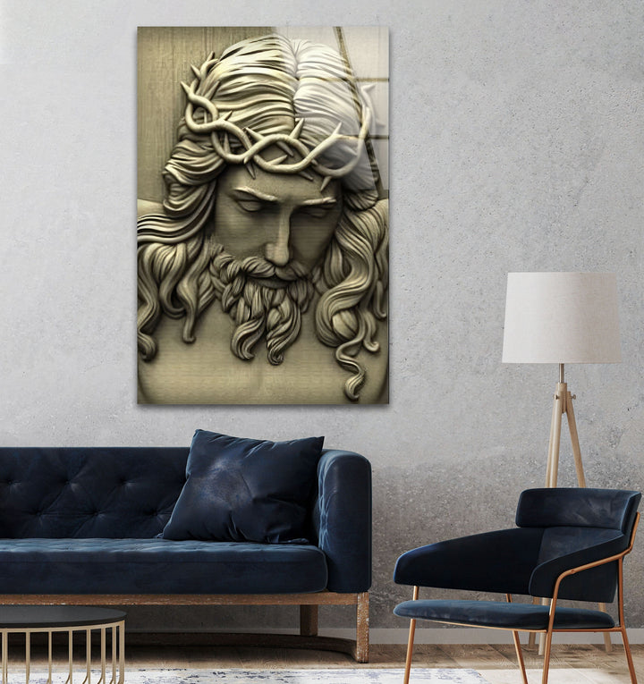 Ceramic Jesus Glass Wall Art glass photo prints, glass picture prints
