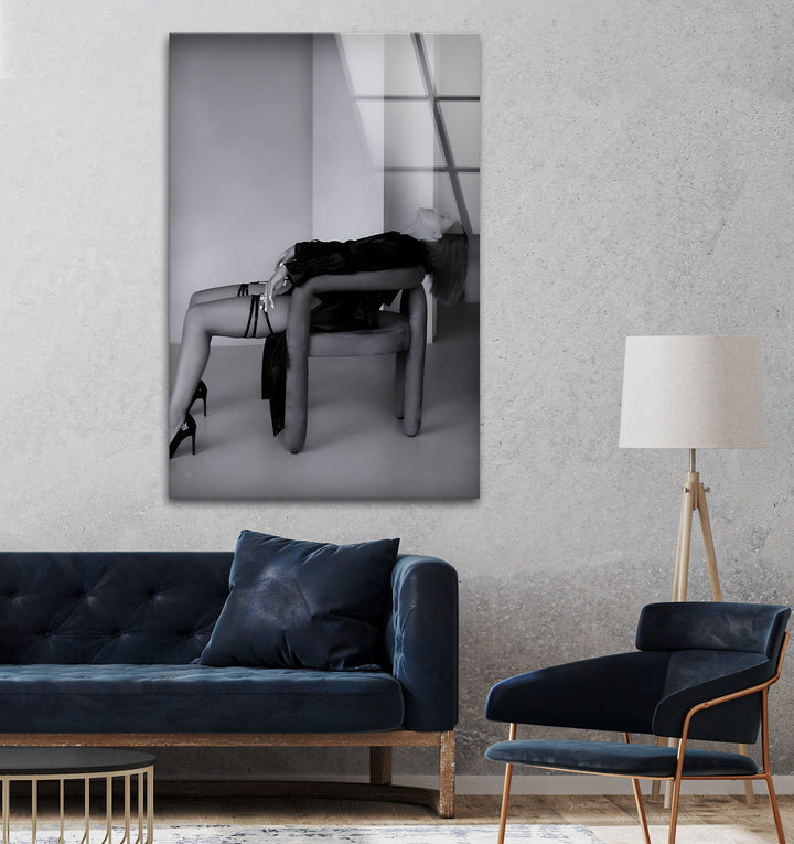 A high-end black and white artwork celebrating feminine confidence and modern style.

