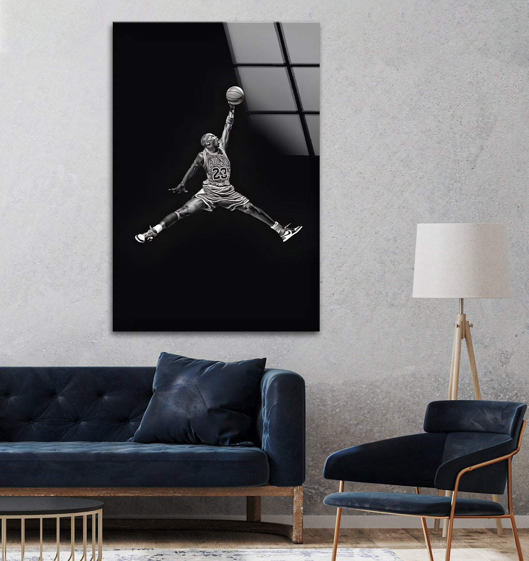 Iconic Michael Jordan dunk silhouette wall decor
