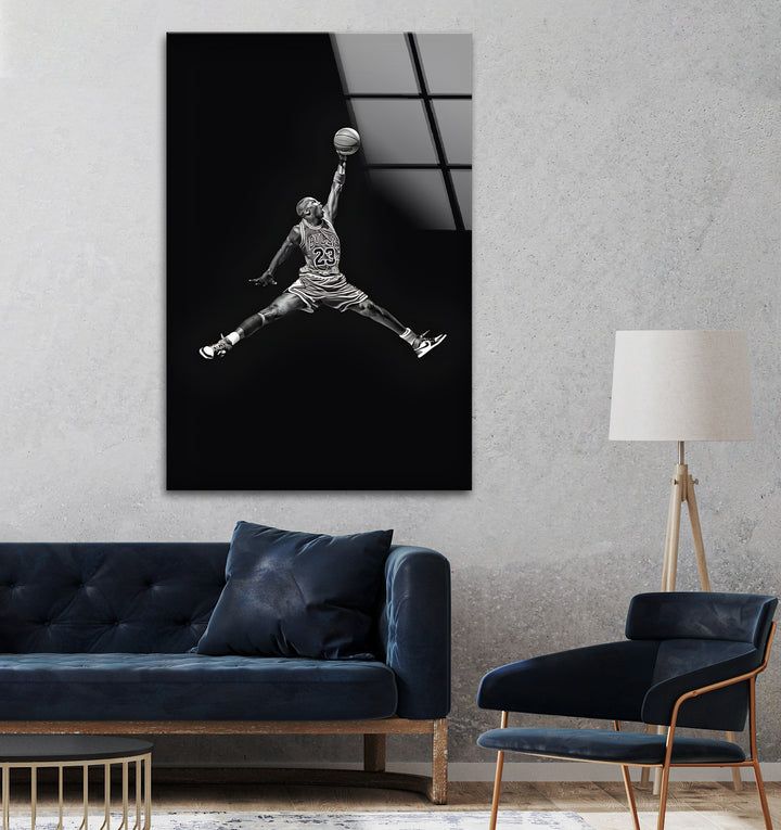 Iconic Michael Jordan dunk silhouette wall decor
