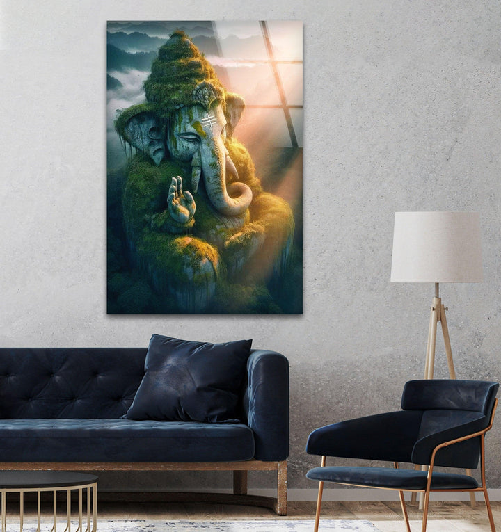 Ganesha Glass Wall Art, custom glass pictures, glass art prints