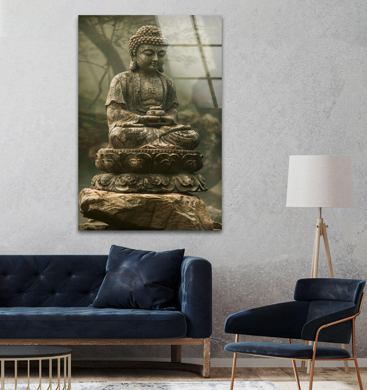 Green Buddha Glass Photos | Glass Wall Art & Decor