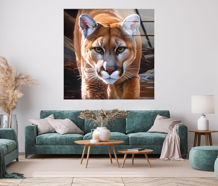 Cool Puma Glass Wall Art custom glass pictures, glass art prints

