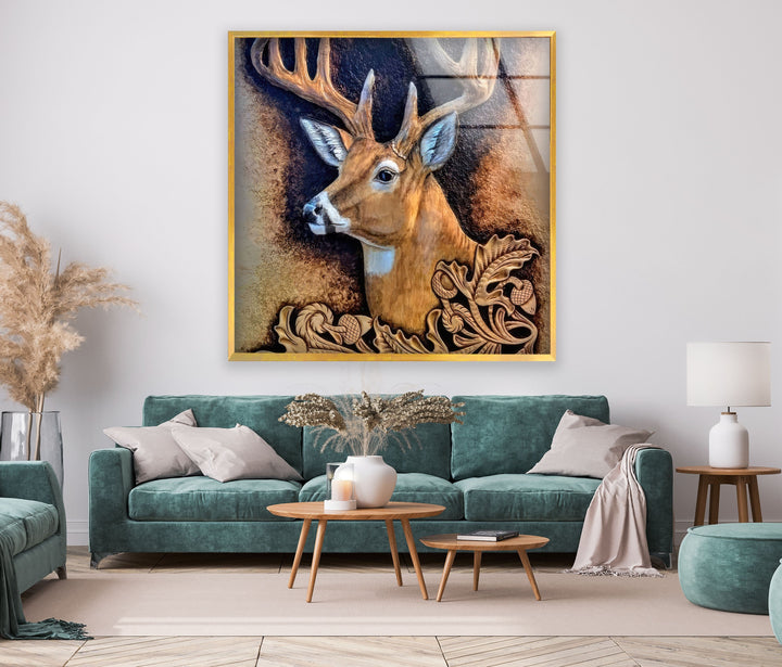 Deer Portrait Glass Wall Art art glass wall art, glass wall art pictures
