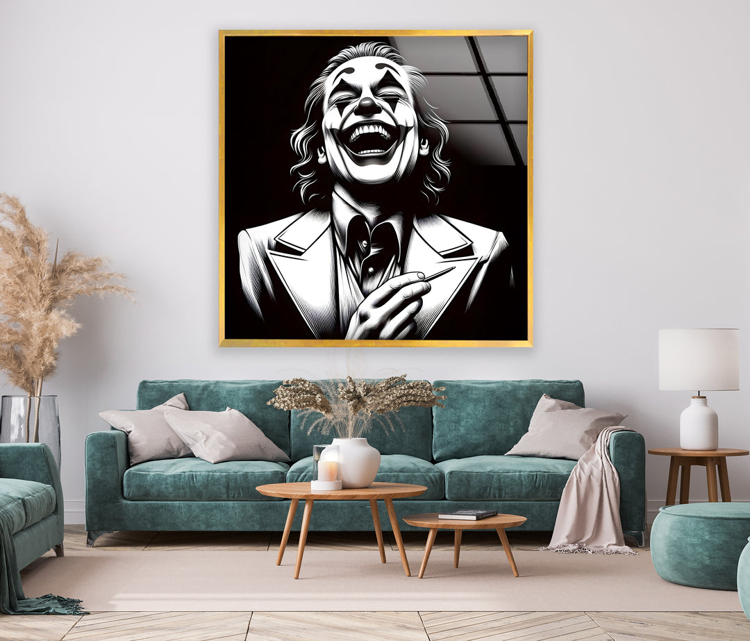 A dynamic and emotional artwork portraying the fine line between humor and intensity in striking black and white.

