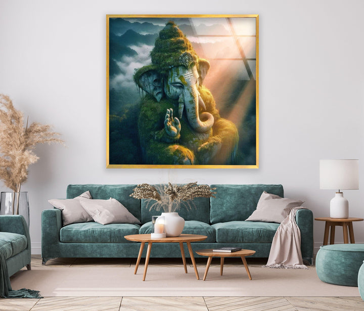 Ganesha Glass Wall Art, glass photo prints, glass picture prints
