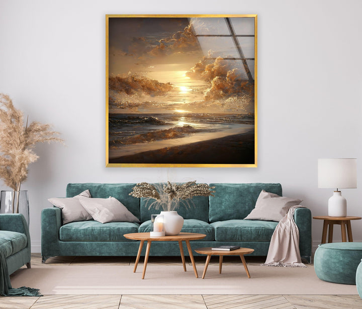 Sunset Landscape Art Glass Wall Art print picture on glass, Tempered Glass Wall Art