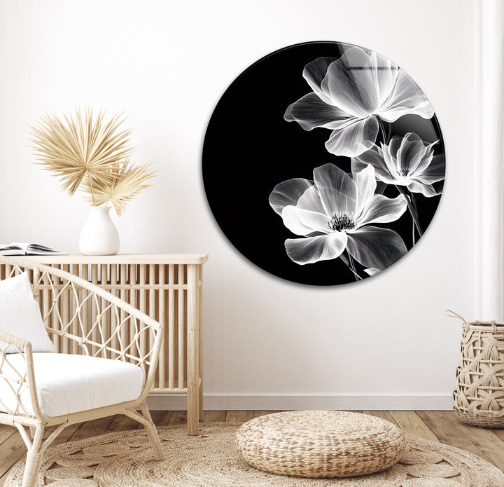 Nature-inspired elegance featuring detailed flower designs in a captivating black and white aesthetic.