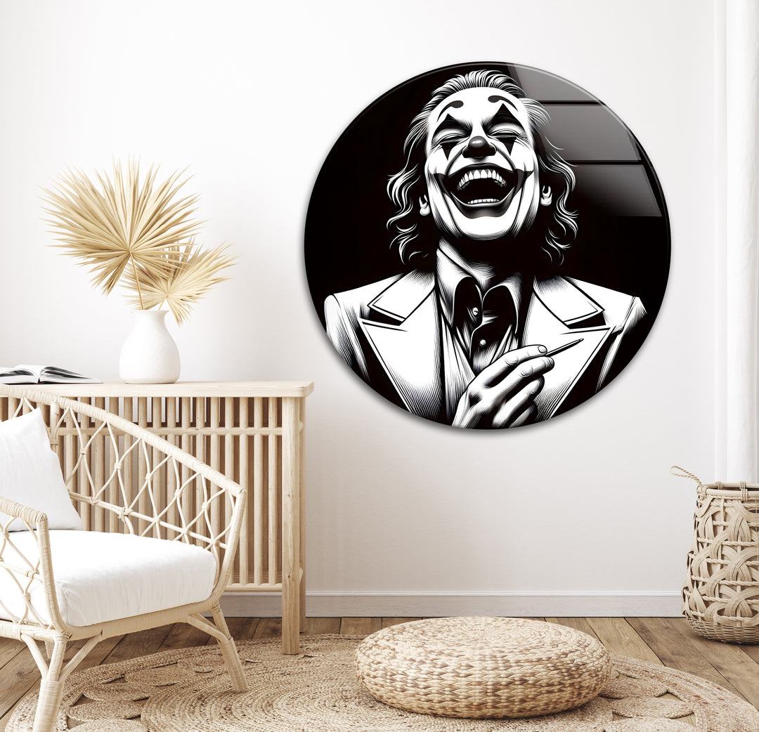 A dramatic and thought-provoking black and white painting that adds an edge of mystery and character to your decor.

