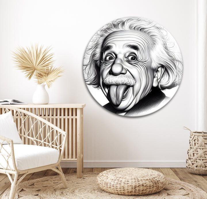 Inspire creativity and intelligence with this unique black and white art of Einstein’s unforgettable expression.

