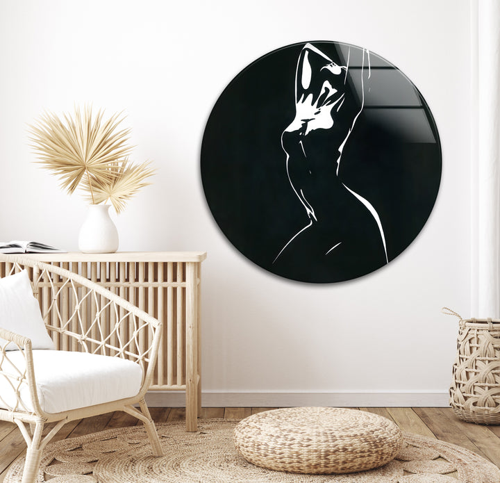 Stunning black and white artwork of a woman’s silhouette, creating a bold visual statement.
