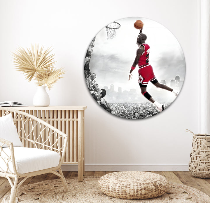 A breathtaking piece of artwork celebrating Michael Jordan’s greatness with his iconic dunk frozen in time.