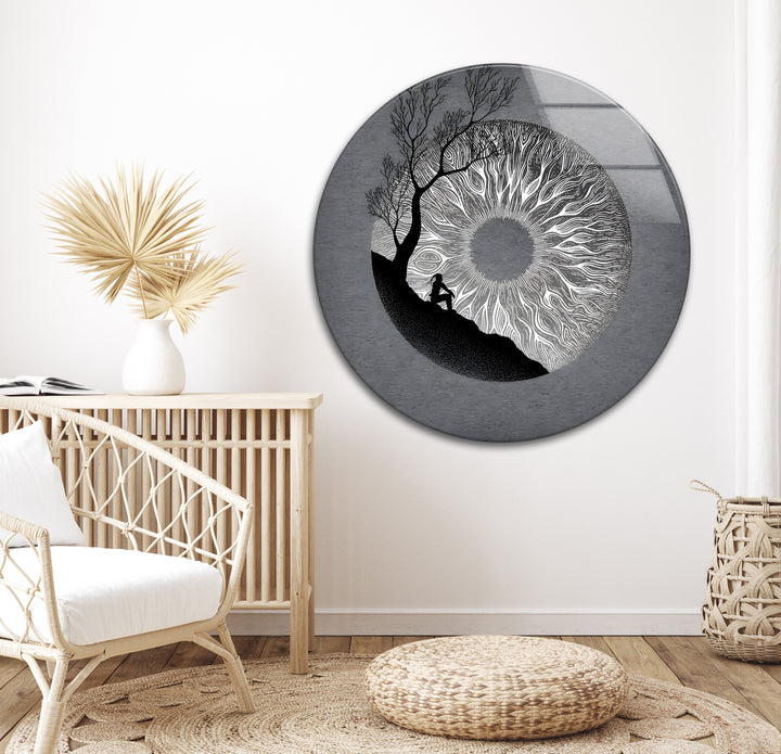 A mesmerizing black and white abstract art print that evokes thoughts of dreams, nature, and perception.

