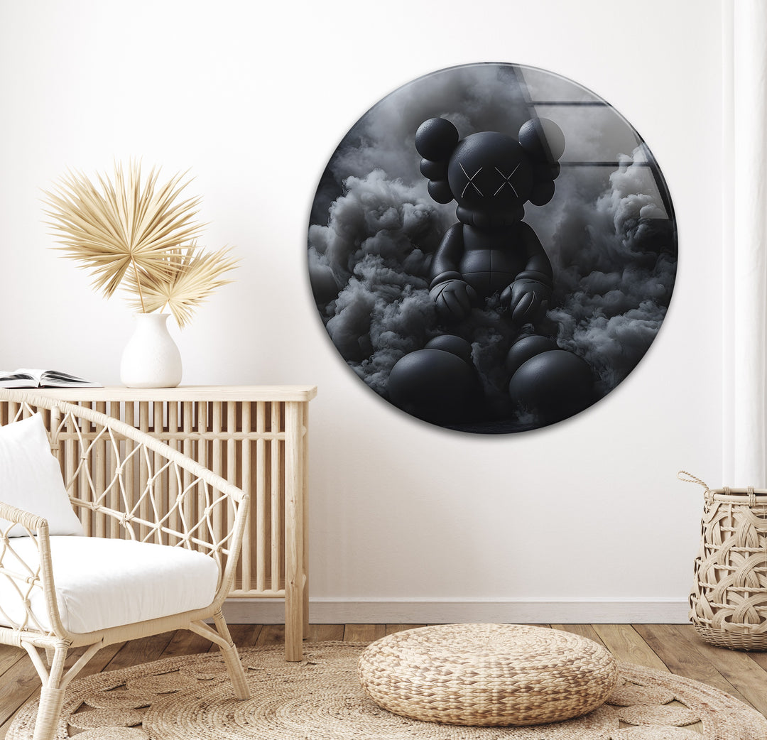 A stunning black and white KAWS-style sculpture artwork, adding modern street art vibes to any space.

