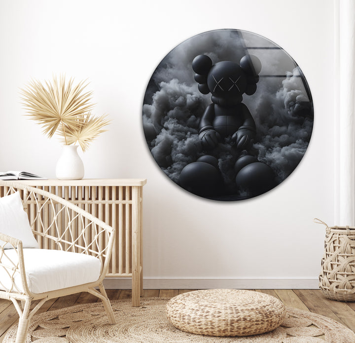 A stunning black and white KAWS-style sculpture artwork, adding modern street art vibes to any space.
