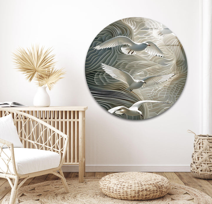 Birds Flying on Wall Glass Wall Art glass pictures for Wall, glass prints wall art