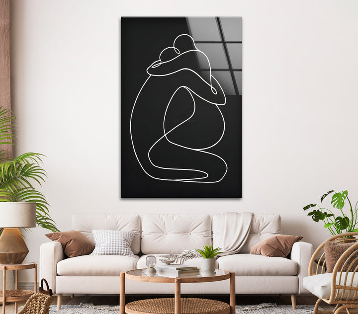 Couple's Embrace: A timeless line art that brings a serene and romantic atmosphere to your home.

