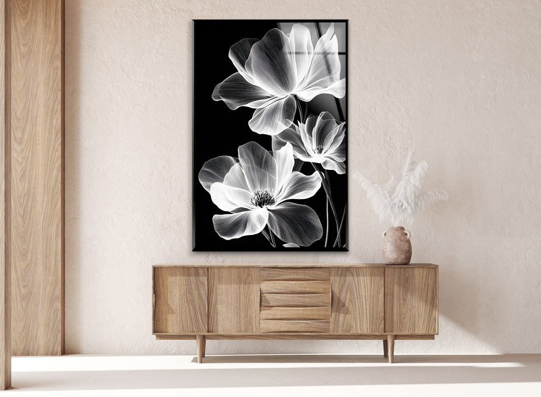 Luminous floral elegance captured in high contrast, transforming any space with timeless beauty.