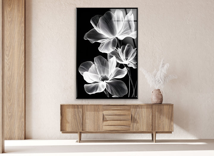 Luminous floral elegance captured in high contrast, transforming any space with timeless beauty.
