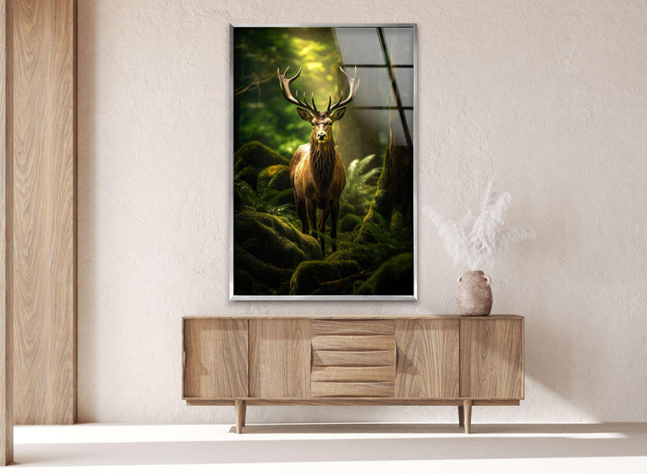 Deer In The Forest Glass Wall Art glass image printing, glass prints from photos
