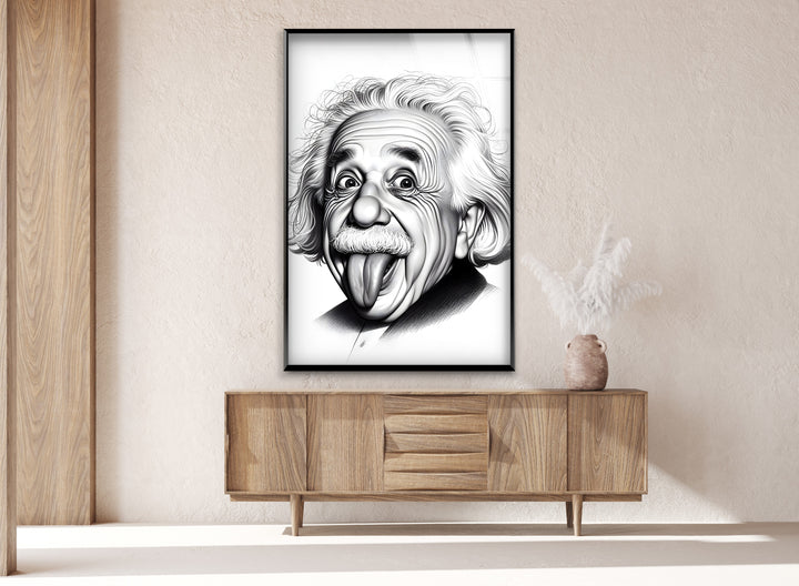 A modern take on Einstein’s legendary expression, presented in elegant black and white abstract art.

