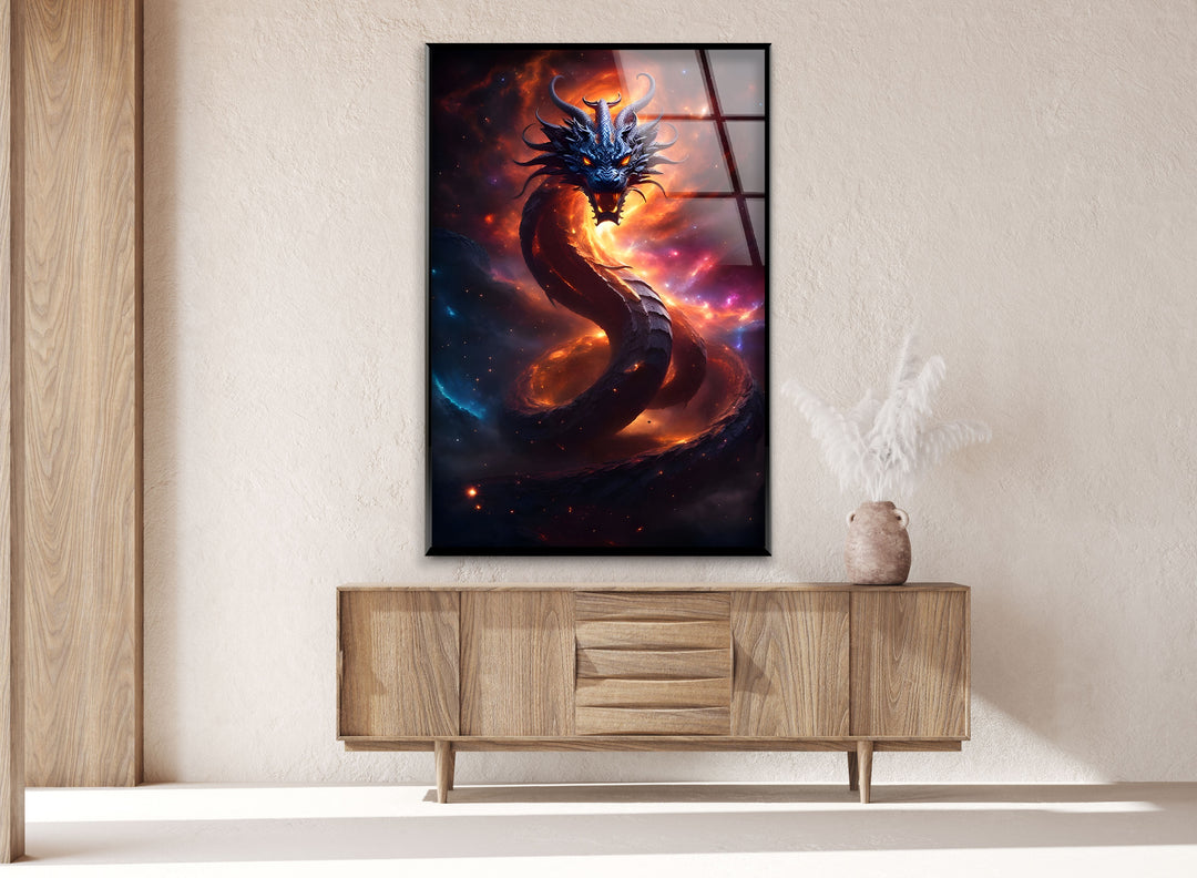 This stunning glass art depicts the Inferno Dragon unleashing its fiery power, perfect for anyone who admires mythical creatures.
