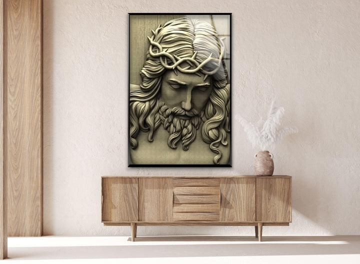 Ceramic Jesus Glass Wall Art glass art painting, glass art for the Wall
