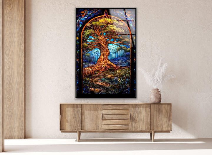 Life of Tree Art Glass Wall Art Glass Printing Wall Art, Print photos on glass