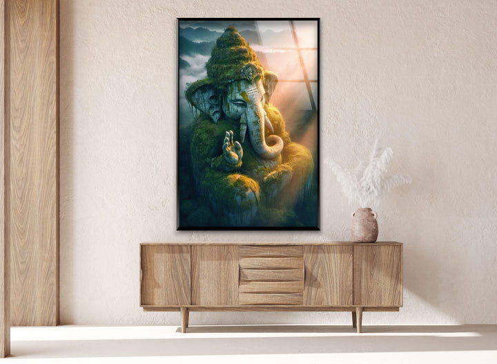 Ganesha Glass Wall Art, glass pictures for Wall, glass prints wall art