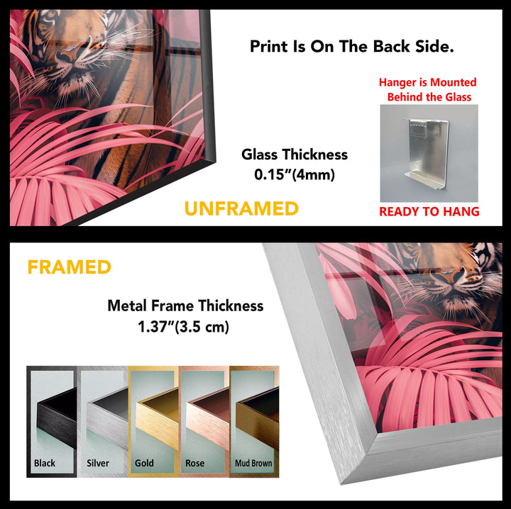 Crimson Canopy Stare – Majestic Tiger Animal Glass Wall Art